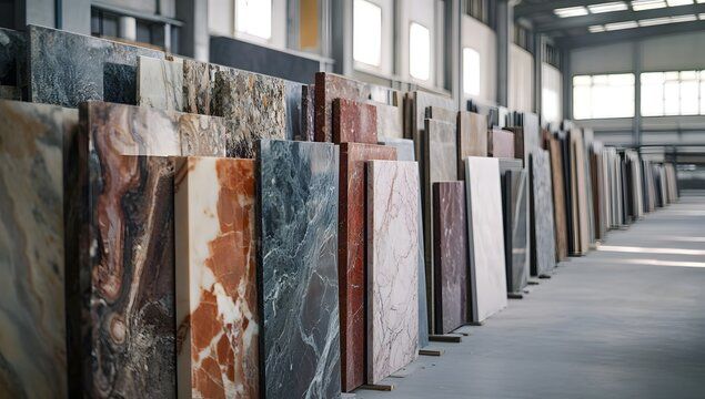 Premium countertop slabs display at The Countertop Shop