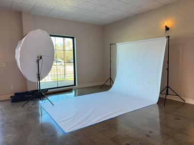 Photographer's studio setup with natural light at Paris Venue