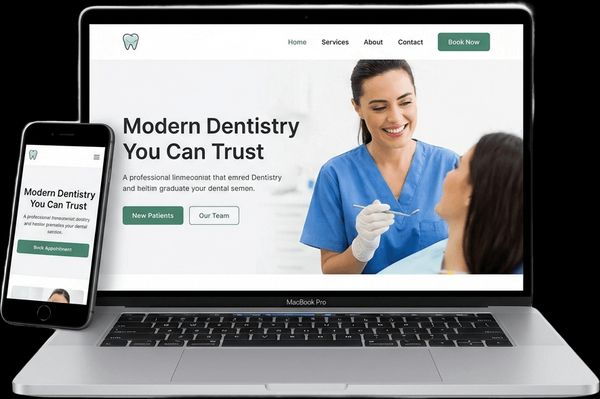 Preview of a custom dental practice website built by Hello Web Designs
