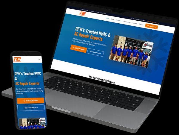Preview of a custom HVAC company website built by Hello Web Designs
