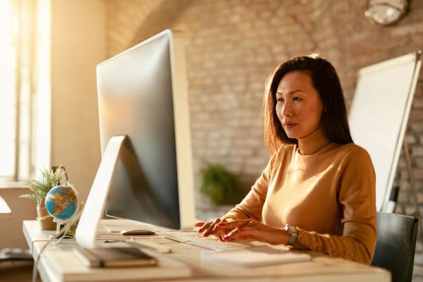 Business owner testing her website speed
