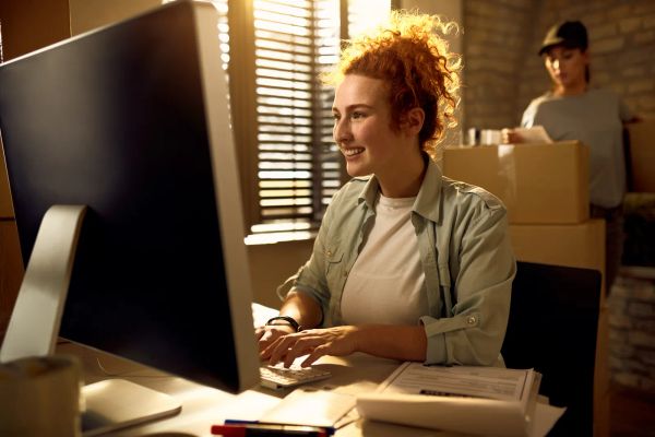 Business owner planning her website pages